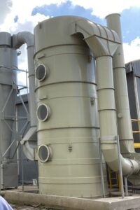 Lavador polipropileno para neutralização de gás amina para processo cold box